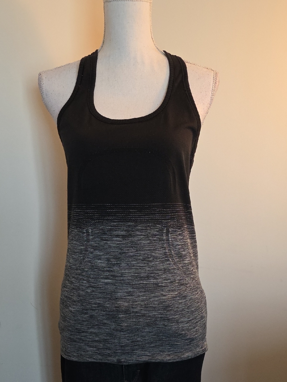 lululemon athletica Black to Heather Gray Ombre Racerback Tank - Picture 1 of 6